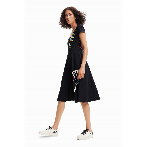 Robe évasée maille arty