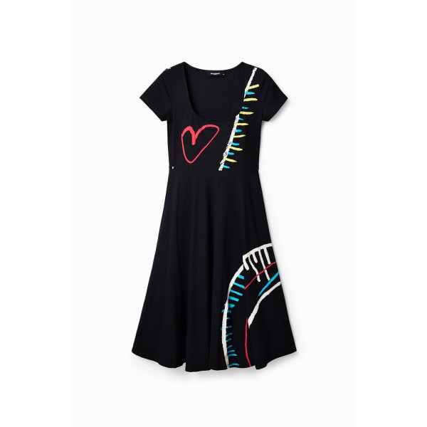 Robe évasée maille arty