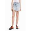 Mini-jupe jean ceinture croisée