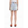 Mini-jupe jean ceinture croisée
