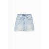 Mini-jupe jean ceinture croisée