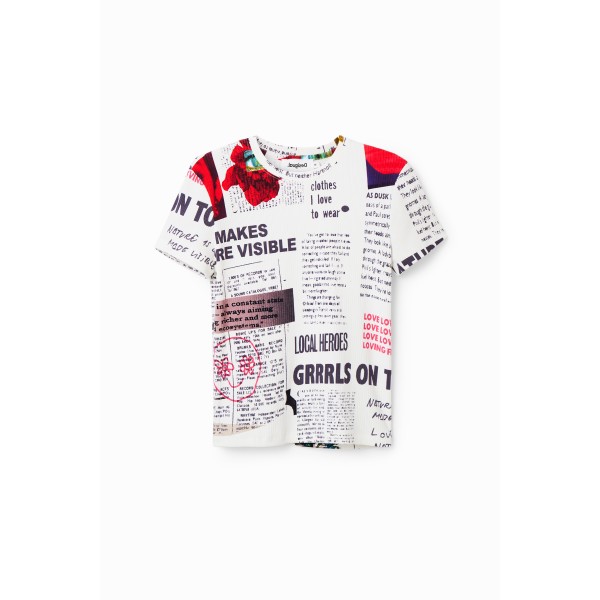 T-shirt journal tissu côtelé