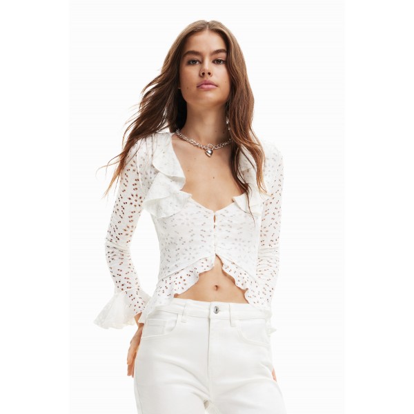 T-shirt manches longues volants