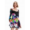 Robe courte évasée fleurs