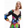 Robe courte évasée fleurs