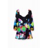 Robe courte évasée fleurs