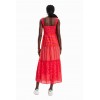 Robe longue bretelles patchwork