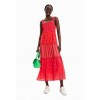 Robe longue bretelles patchwork