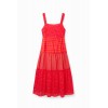 Robe longue bretelles patchwork