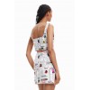 Robe courte bretelles journal