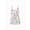 Robe courte bretelles journal