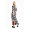 Robe longue découpes motif paisley