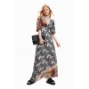Robe longue découpes motif paisley