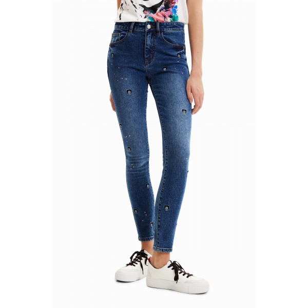 Jean slim push-up Mickey Mouse