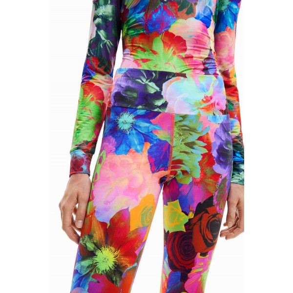 Legging stretch fleurs