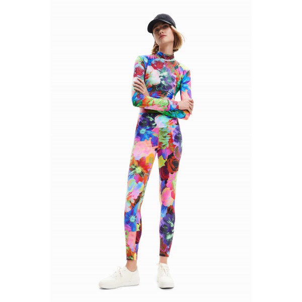 Legging stretch fleurs
