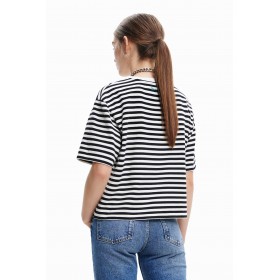 T-shirt rayures visage arty