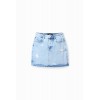 Mini-jupe jean croisée