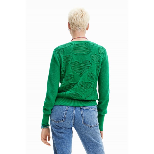 Pull motifs ajourés fleur