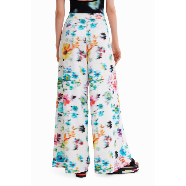 Pantalon maxi fleurs floues