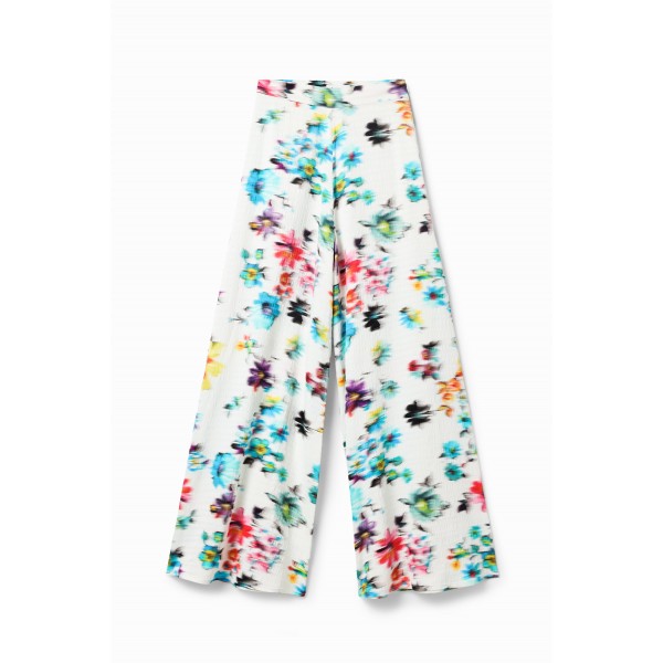 Pantalon maxi fleurs floues