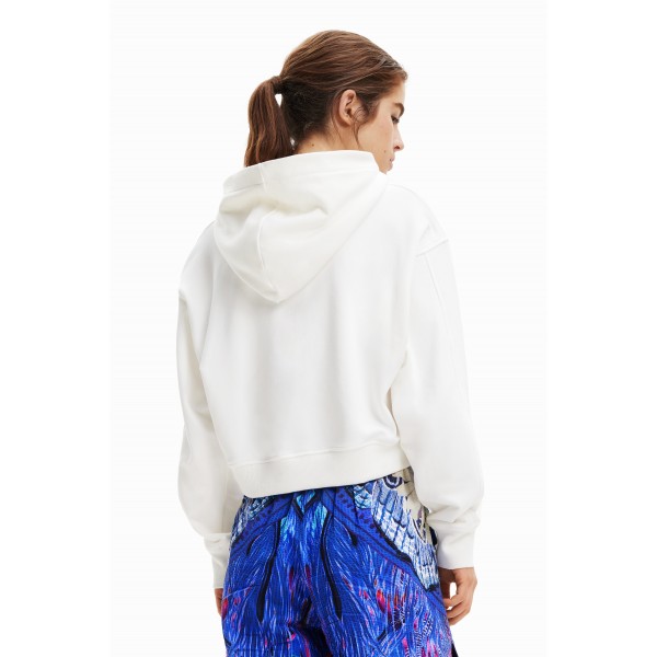 Sweat-shirt court capuche arty