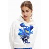 Sweat-shirt court capuche arty