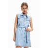 Robe courte en jean marguerites