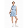 Robe courte en jean marguerites
