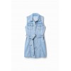 Robe courte en jean marguerites