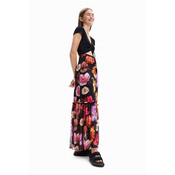 Robe longue combinée fleurs M. Christian Lacroix