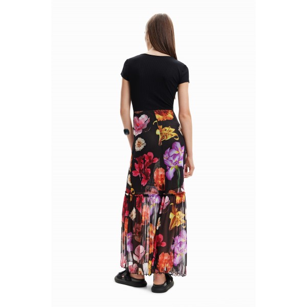 Robe longue combinée fleurs M. Christian Lacroix