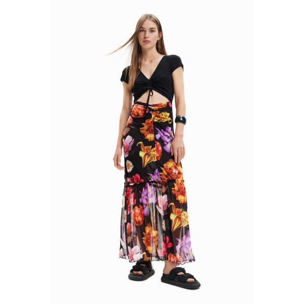 Robe longue combinée fleurs M. Christian Lacroix