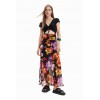 Robe longue combinée fleurs M. Christian Lacroix