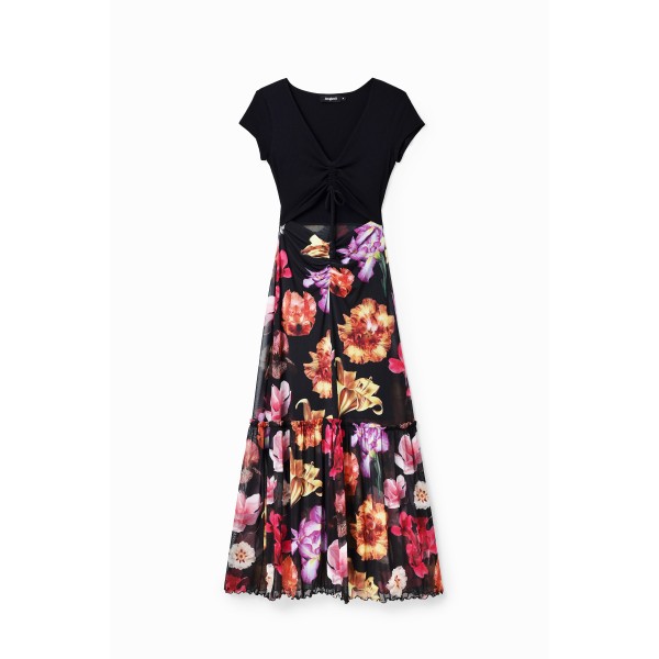 Robe longue combinée fleurs M. Christian Lacroix