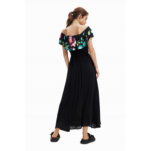 Robe longue volant floue