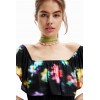 Robe longue volant floue