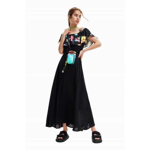 Robe longue volant floue