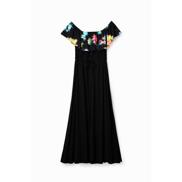Robe longue volant floue