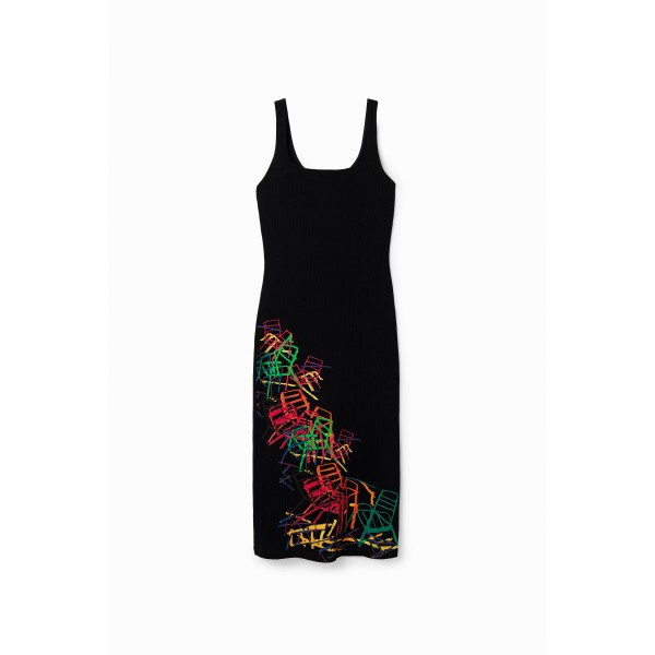 Robe ajustée bretelles arty