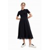 Robe midi combinée texturée