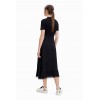 Robe midi combinée texturée