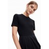 Robe midi combinée texturée