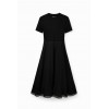 Robe midi combinée texturée