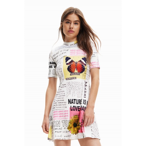 Robe patineuse courte journal