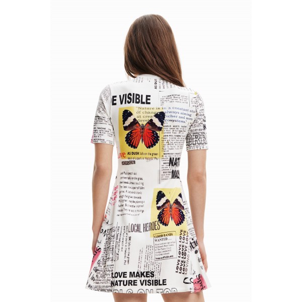 Robe patineuse courte journal