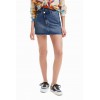 Mini-jupe jean ceinture croisée