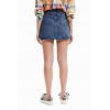 Mini-jupe jean ceinture croisée
