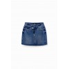 Mini-jupe jean ceinture croisée