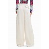Pantalon cargo wide leg satiné